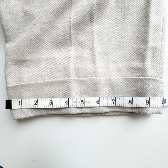 COS Wool Cashmere Wide Leg Cropped Pleated Pants Beige Trousers - Picture 16 of 16